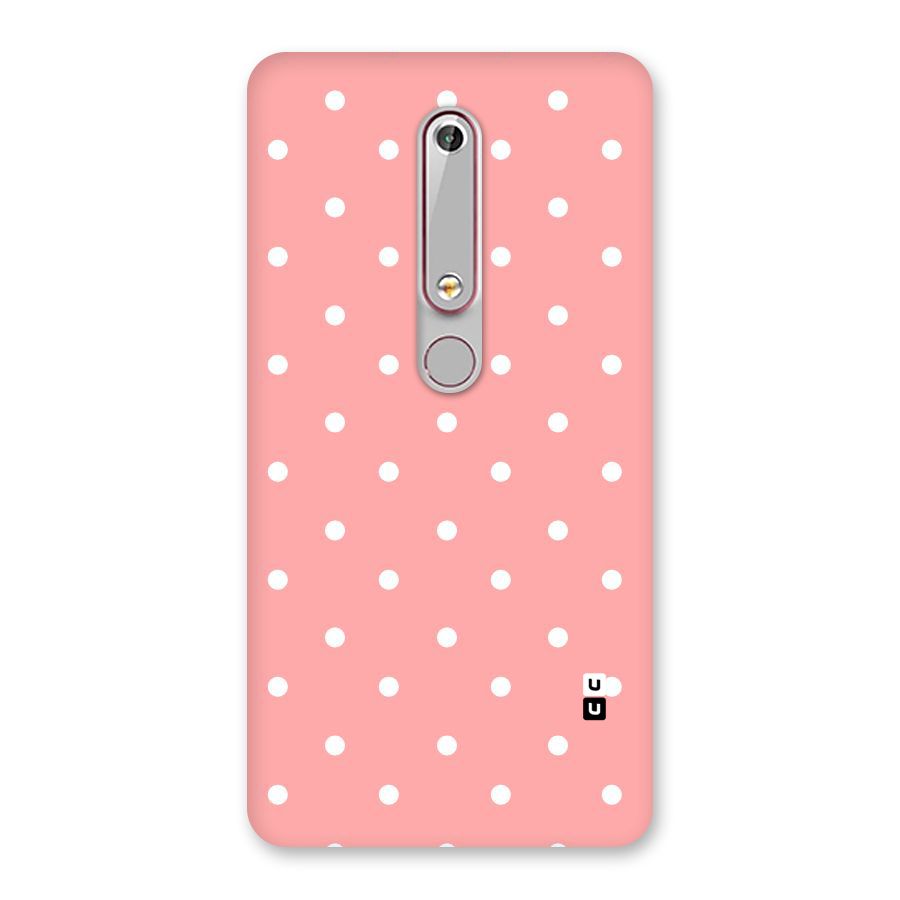 Peach Polka Pattern Back Case for Nokia 6.1