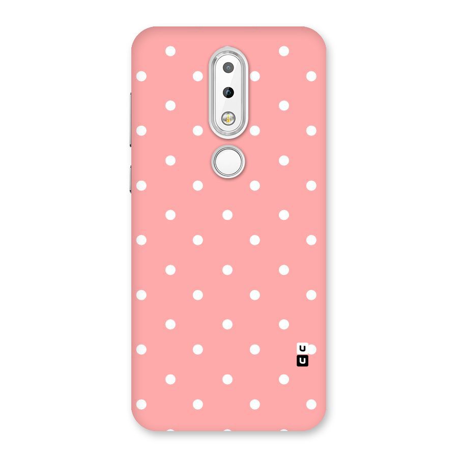 Peach Polka Pattern Back Case for Nokia 6.1 Plus