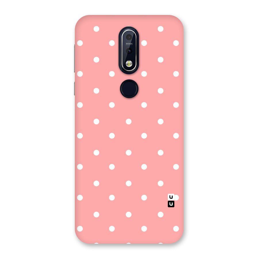 Peach Polka Pattern Back Case for Nokia 7.1