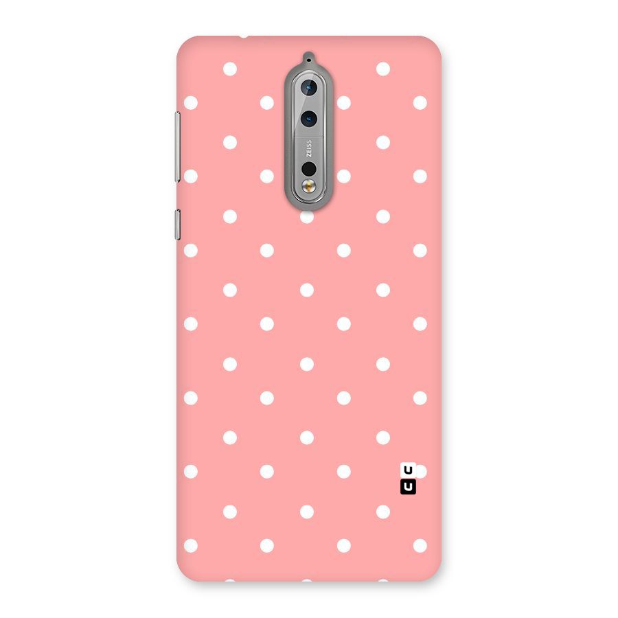 Peach Polka Pattern Back Case for Nokia 8