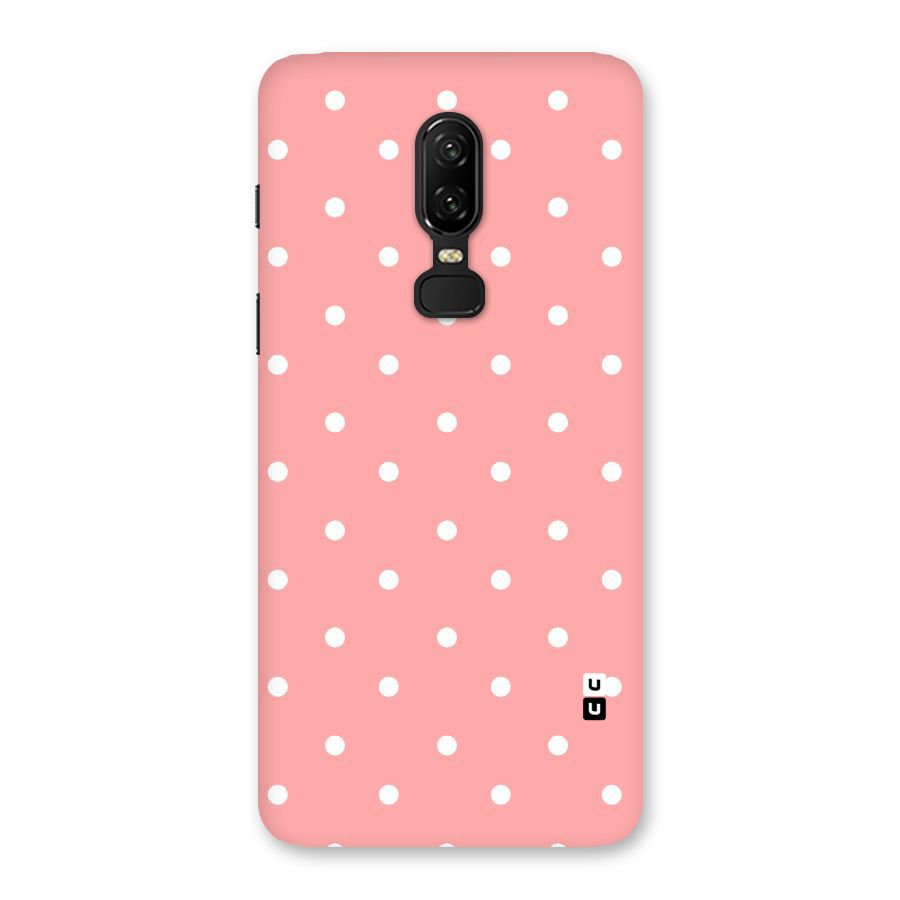 Peach Polka Pattern Back Case for OnePlus 6