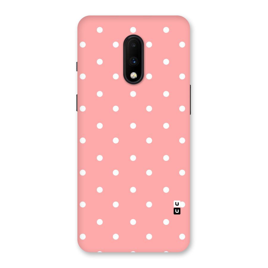 Peach Polka Pattern Back Case for OnePlus 7