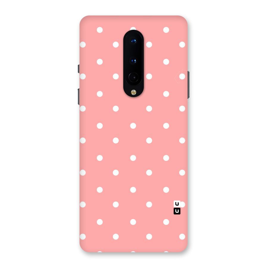Peach Polka Pattern Back Case for OnePlus 8