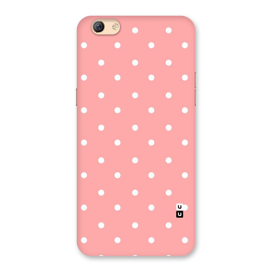 Peach Polka Pattern Back Case for Oppo F3 Plus