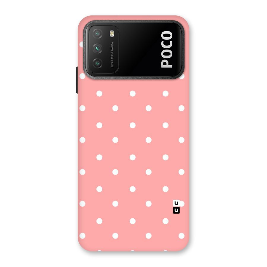 Peach Polka Pattern Back Case for Poco M3