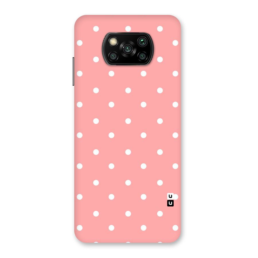 Peach Polka Pattern Back Case for Poco X3