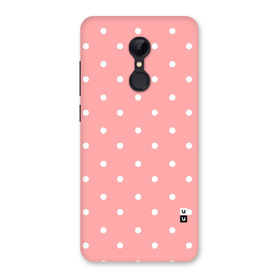 Peach Polka Pattern Back Case for Redmi 5