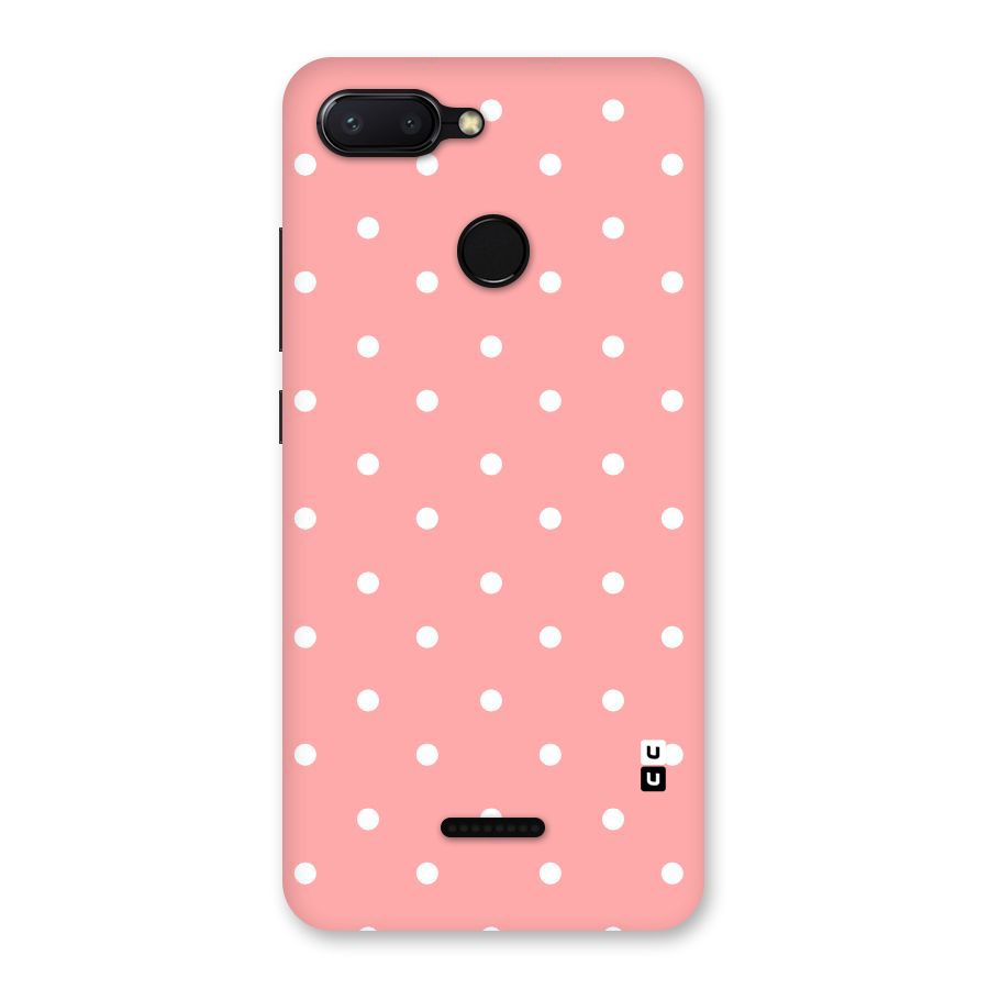 Peach Polka Pattern Back Case for Redmi 6