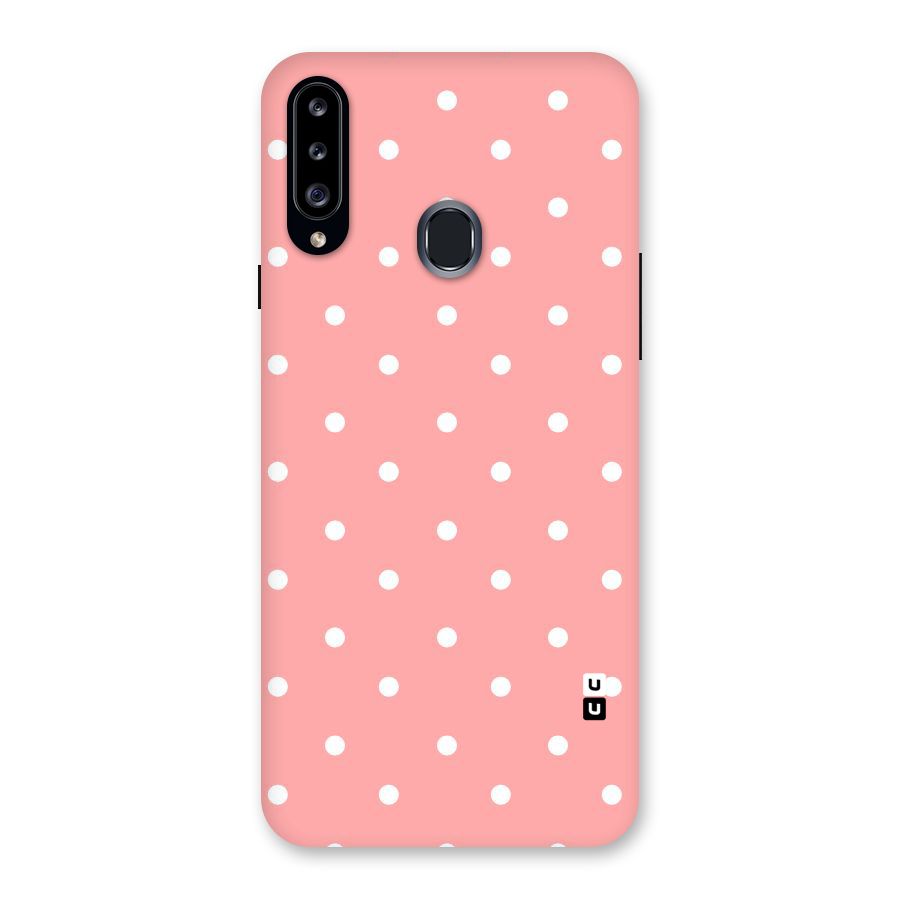 Peach Polka Pattern Back Case for Samsung Galaxy A20s