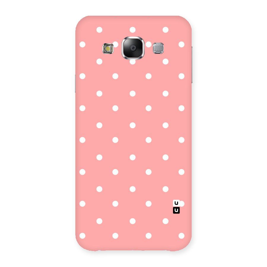 Peach Polka Pattern Back Case for Samsung Galaxy E5