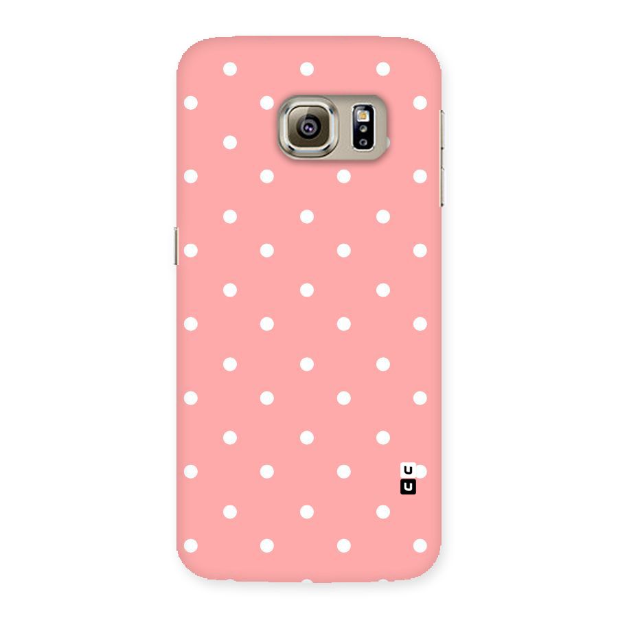 Peach Polka Pattern Back Case for Samsung Galaxy S6 Edge