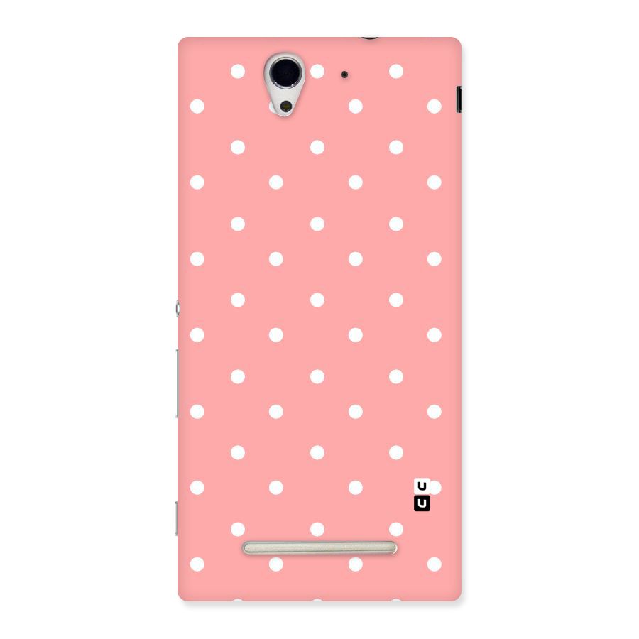Peach Polka Pattern Back Case for Sony Xperia C3