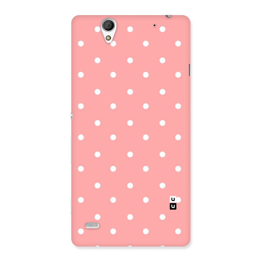 Peach Polka Pattern Back Case for Sony Xperia C4