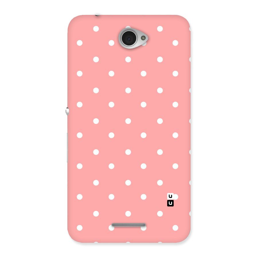 Peach Polka Pattern Back Case for Sony Xperia E4