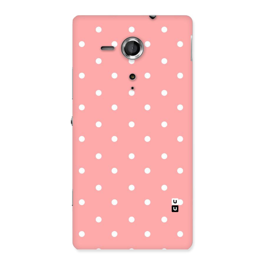 Peach Polka Pattern Back Case for Sony Xperia SP