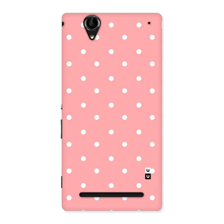 Peach Polka Pattern Back Case for Sony Xperia T2