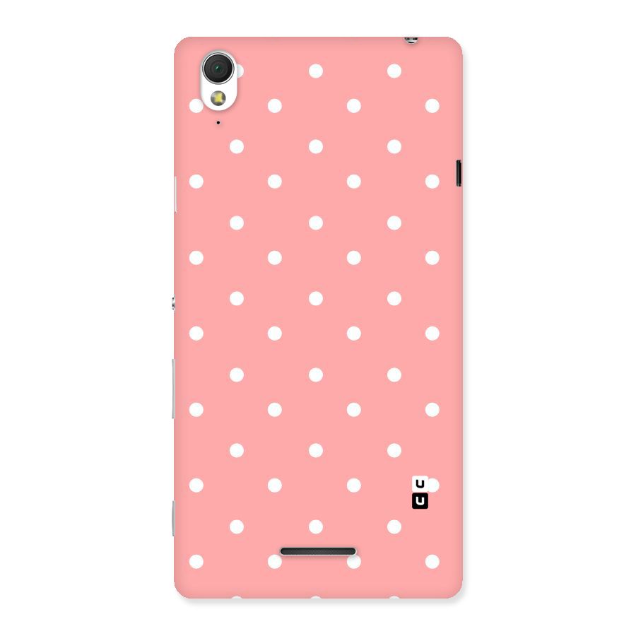 Peach Polka Pattern Back Case for Sony Xperia T3