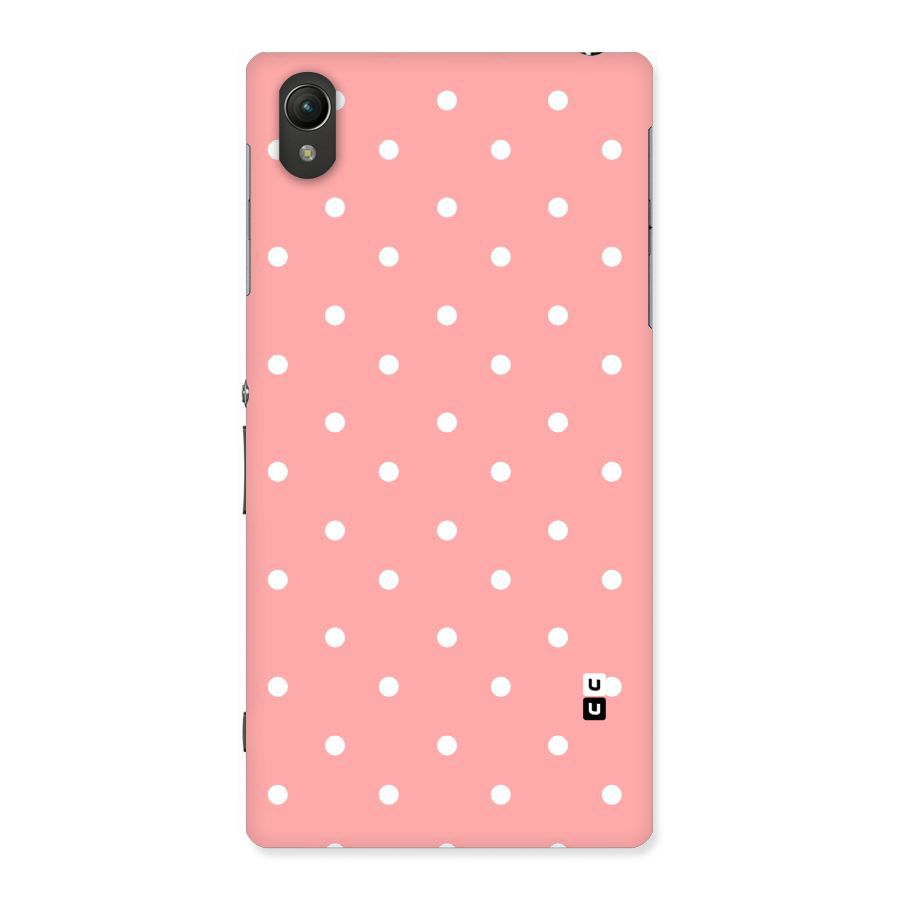 Peach Polka Pattern Back Case for Sony Xperia Z1