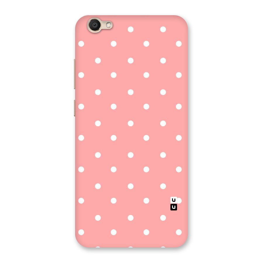 Peach Polka Pattern Back Case for Vivo V5