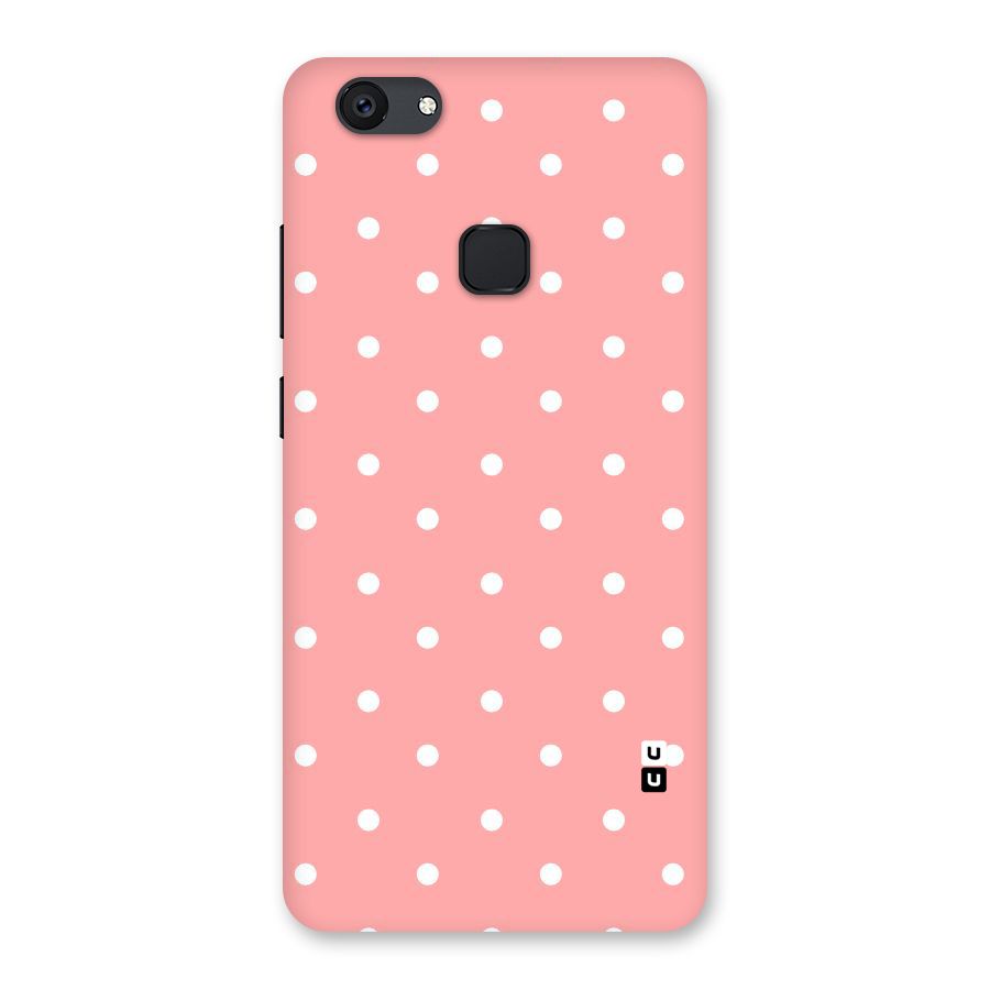Peach Polka Pattern Back Case for Vivo V7 Plus