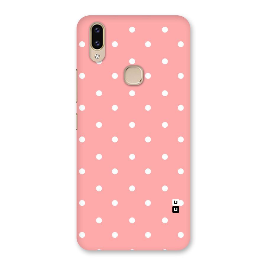 Peach Polka Pattern Back Case for Vivo V9
