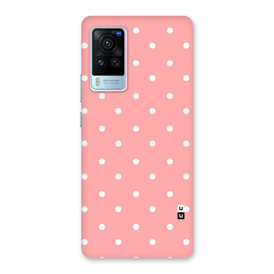 Peach Polka Pattern Back Case for Vivo X60 Pro