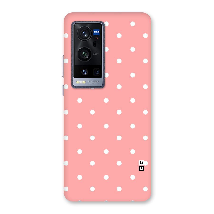 Peach Polka Pattern Back Case for Vivo X60 Pro Plus