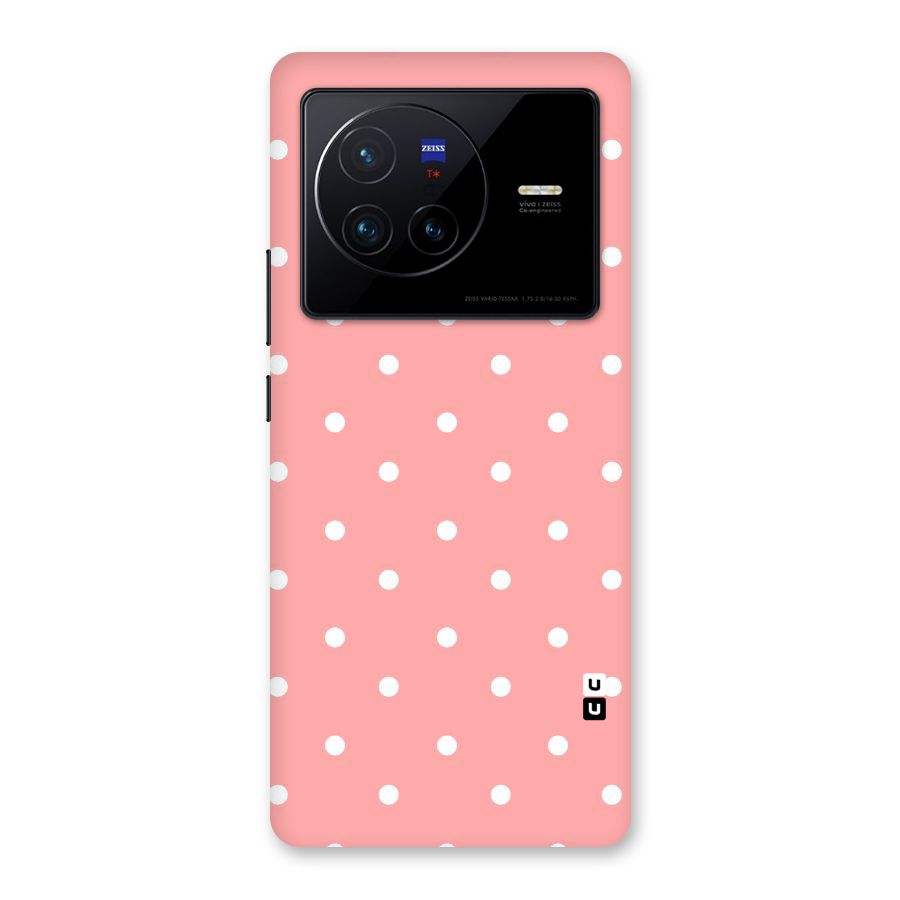 Peach Polka Pattern Back Case for Vivo X80