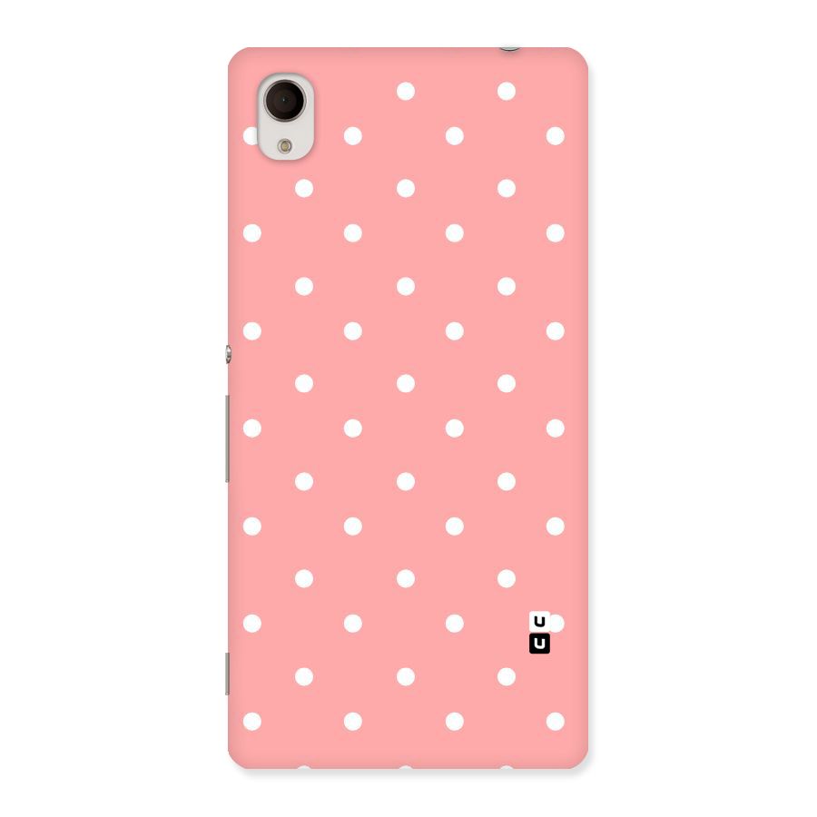 Peach Polka Pattern Back Case for Xperia M4 Aqua