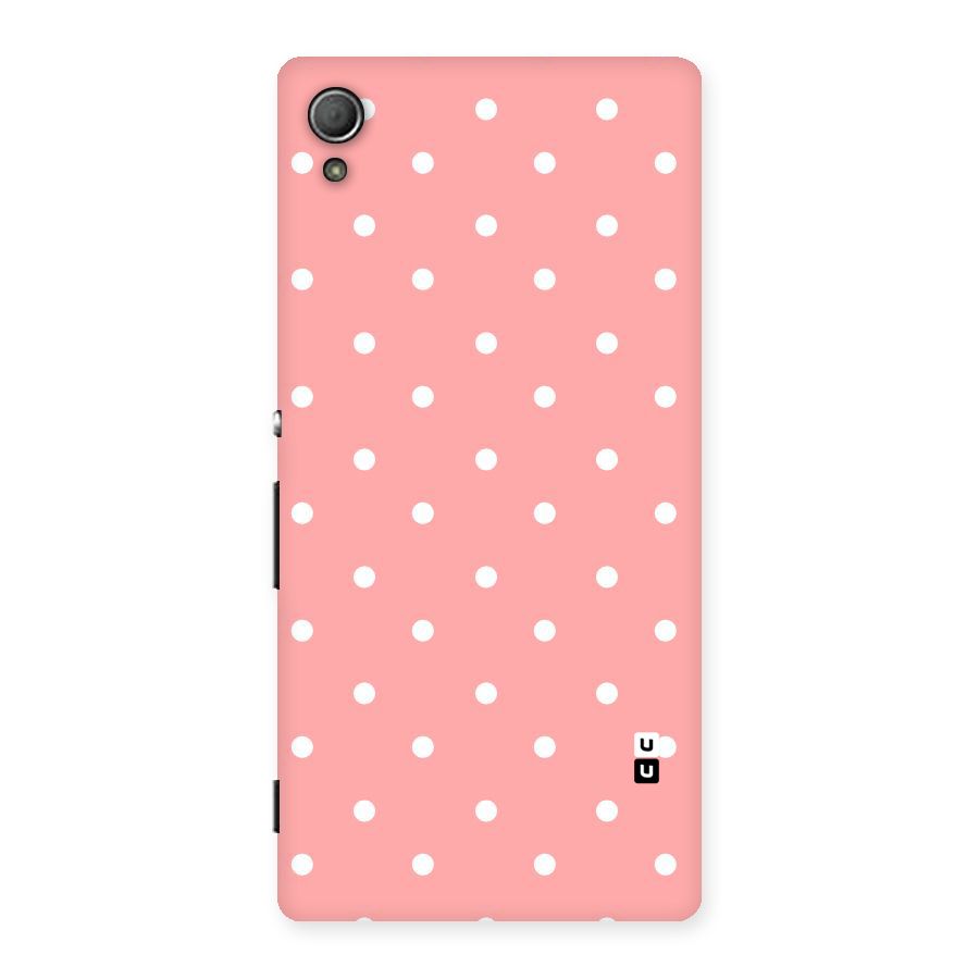 Peach Polka Pattern Back Case for Xperia Z3 Plus