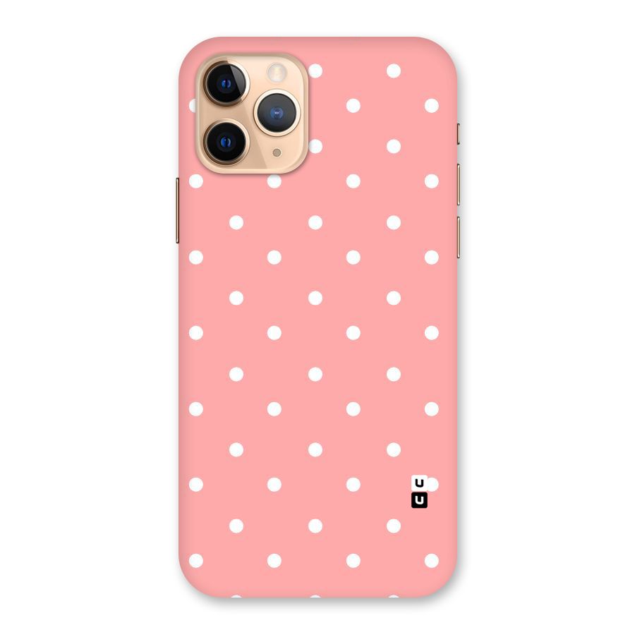 Peach Polka Pattern Back Case for iPhone 11 Pro