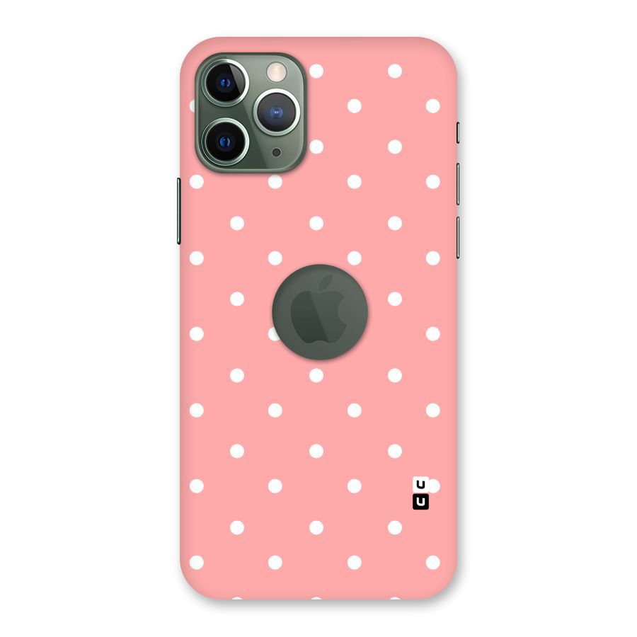 Peach Polka Pattern Back Case for iPhone 11 Pro Logo  Cut