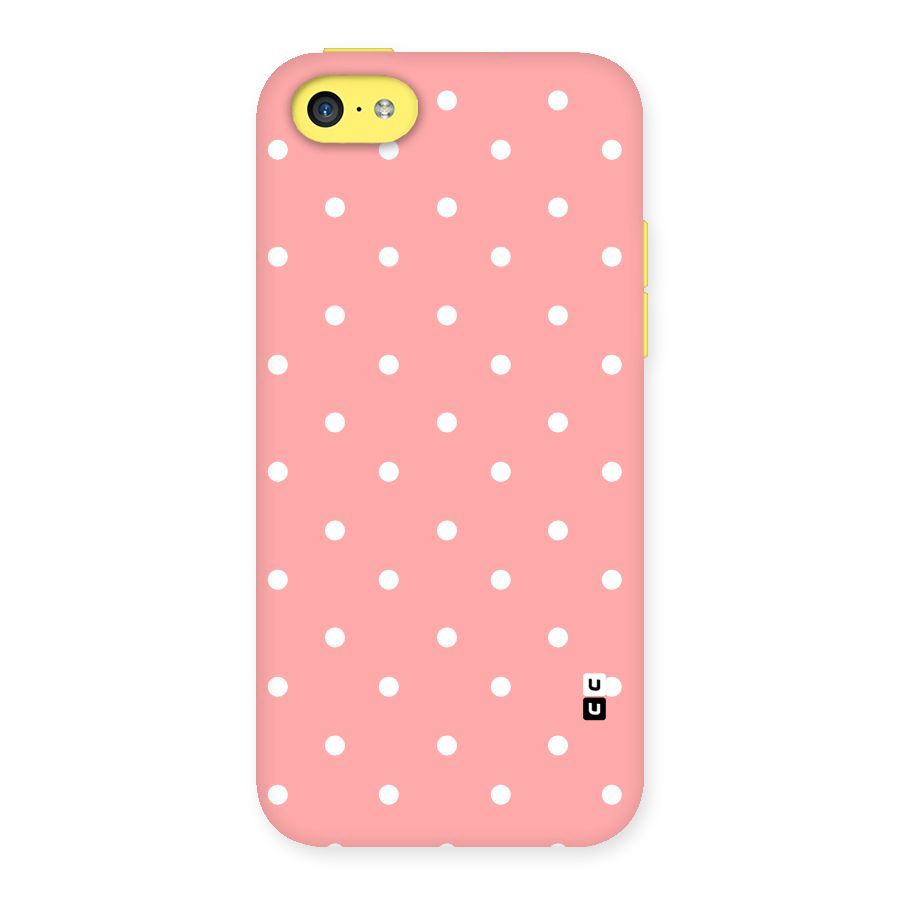Peach Polka Pattern Back Case for iPhone 5C