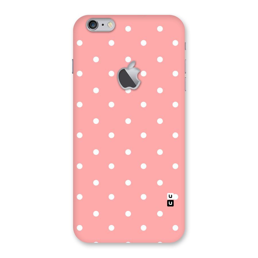 Peach Polka Pattern Back Case for iPhone 6 Plus 6S Plus Logo Cut