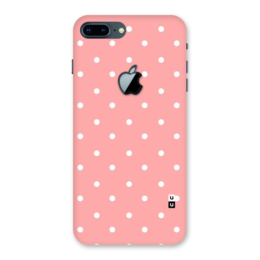 Peach Polka Pattern Back Case for iPhone 7 Plus Apple Cut