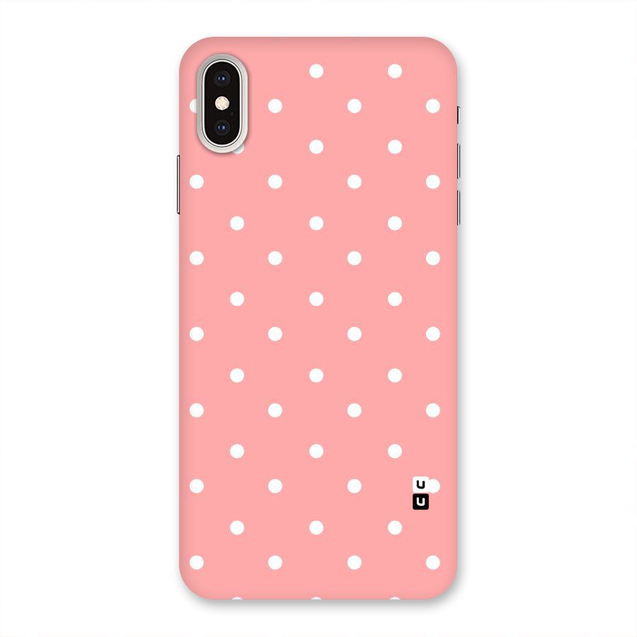 Peach Polka Pattern Back Case for iPhone XS Max