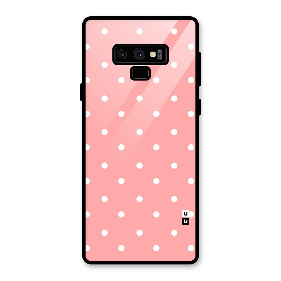 Peach Polka Pattern Glass Back Case for Galaxy Note 9