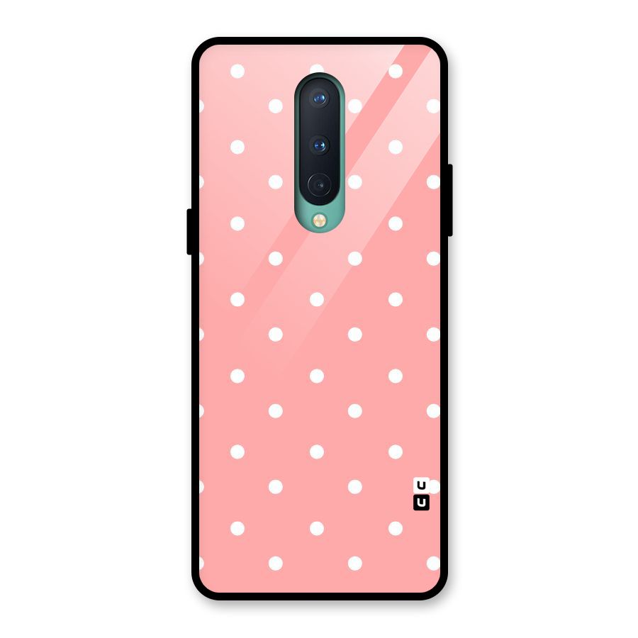 Peach Polka Pattern Glass Back Case for OnePlus 8