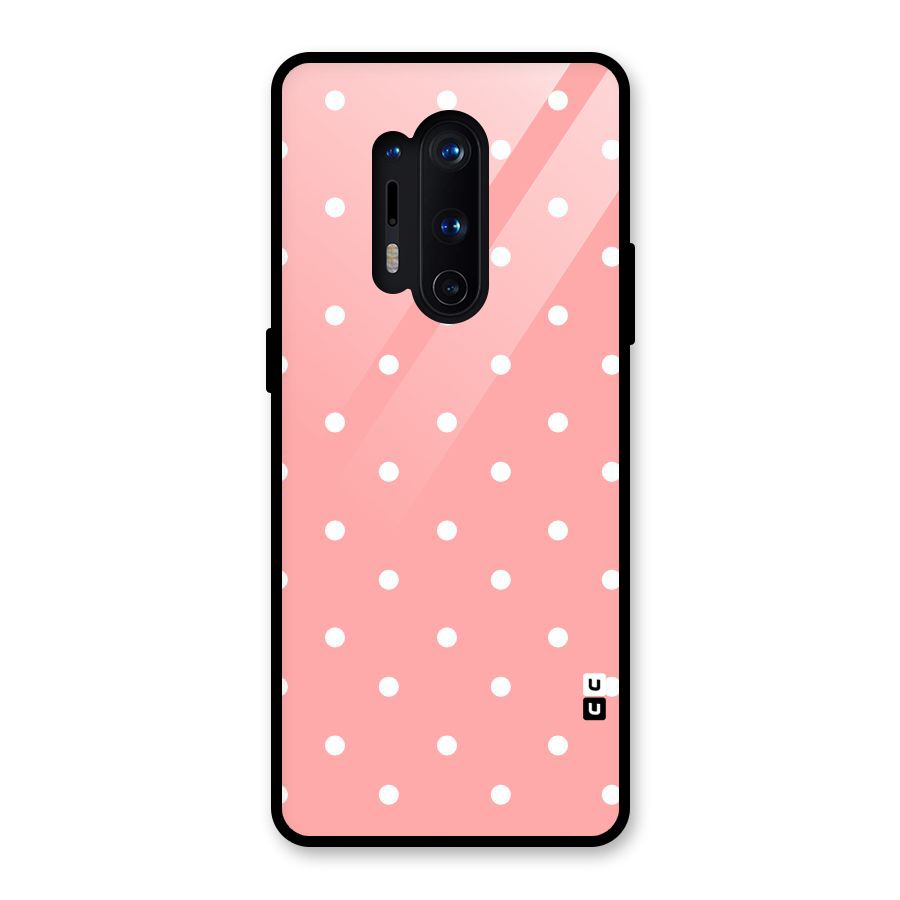 Peach Polka Pattern Glass Back Case for OnePlus 8 Pro