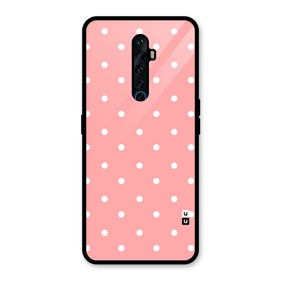 Peach Polka Pattern Glass Back Case for Oppo Reno2 F