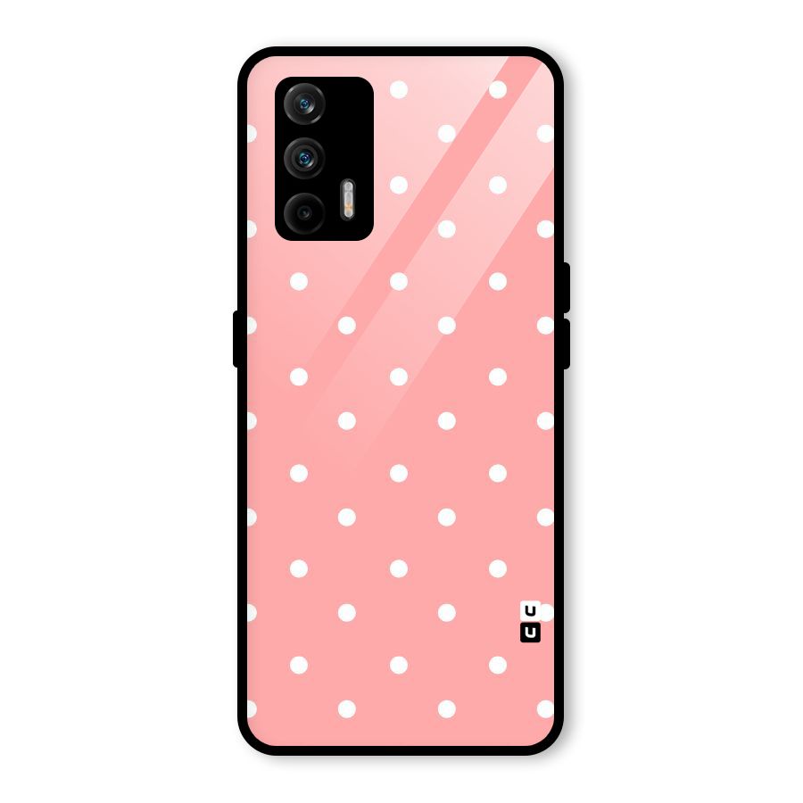Peach Polka Pattern Glass Back Case for Realme GT 5G