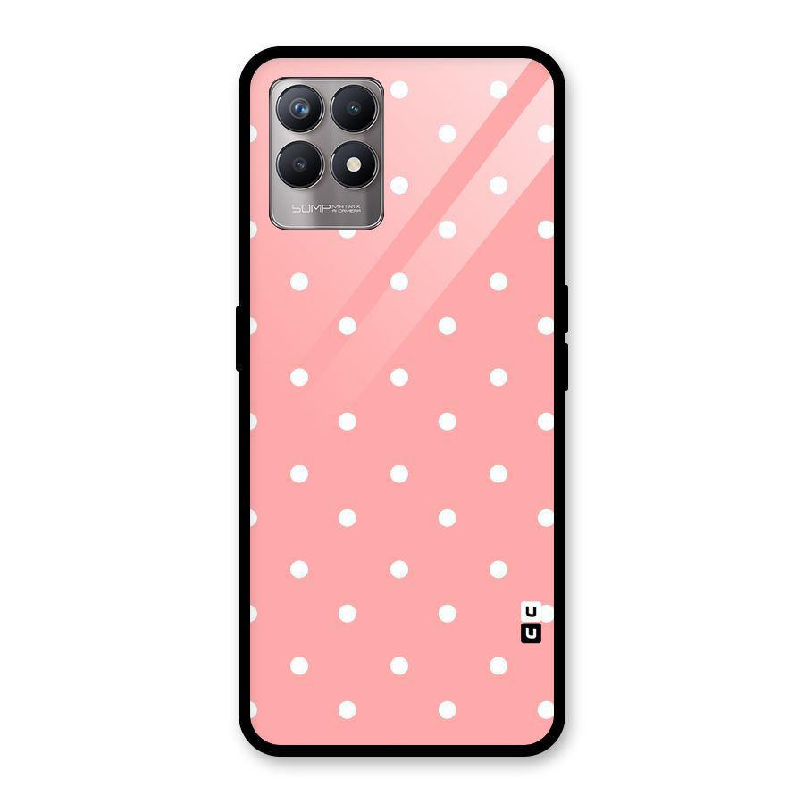 Peach Polka Pattern Glass Back Case for Realme Narzo 50