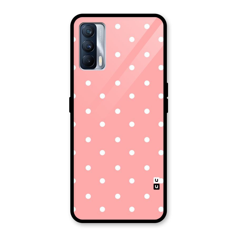 Peach Polka Pattern Glass Back Case for Realme X7