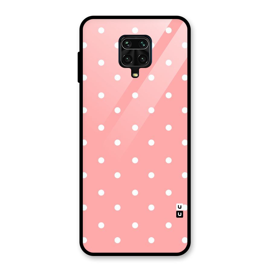 Peach Polka Pattern Glass Back Case for Redmi Note 10 Lite