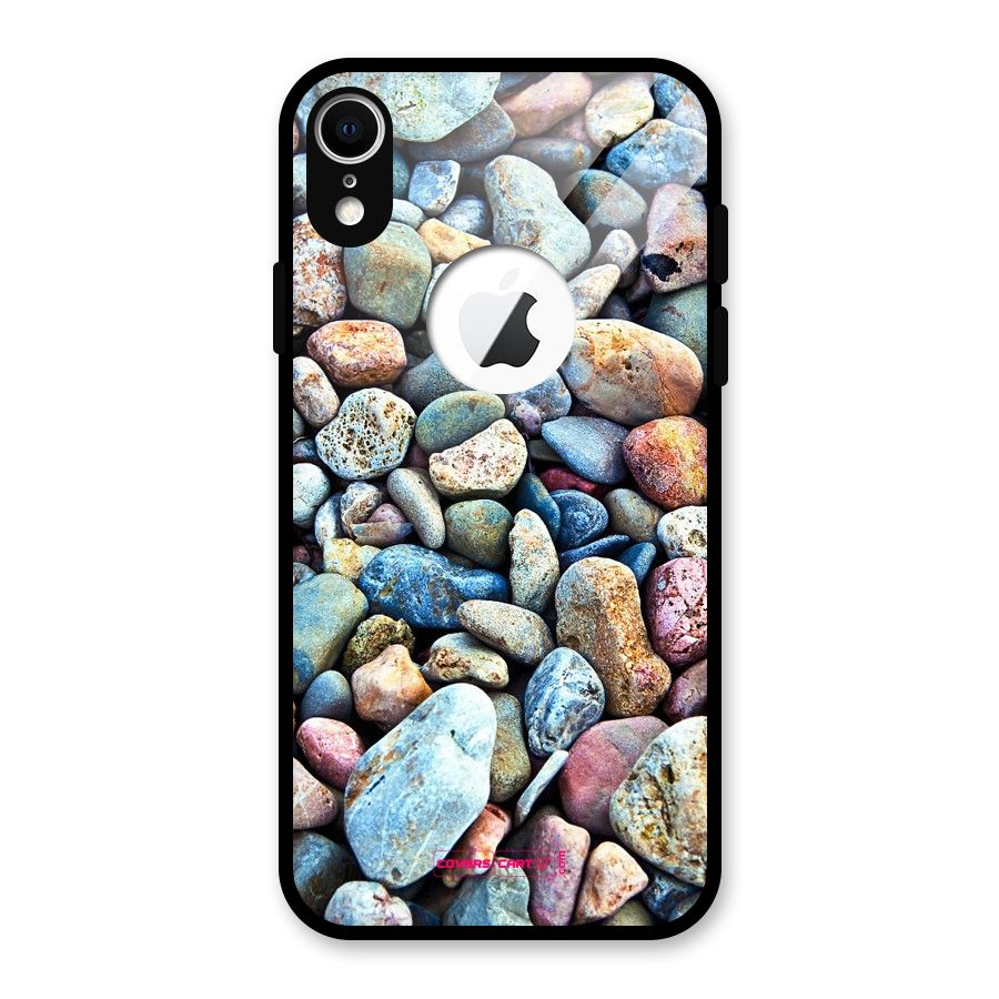Pebbles Glass Back Case for iPhone XR Logo Cut