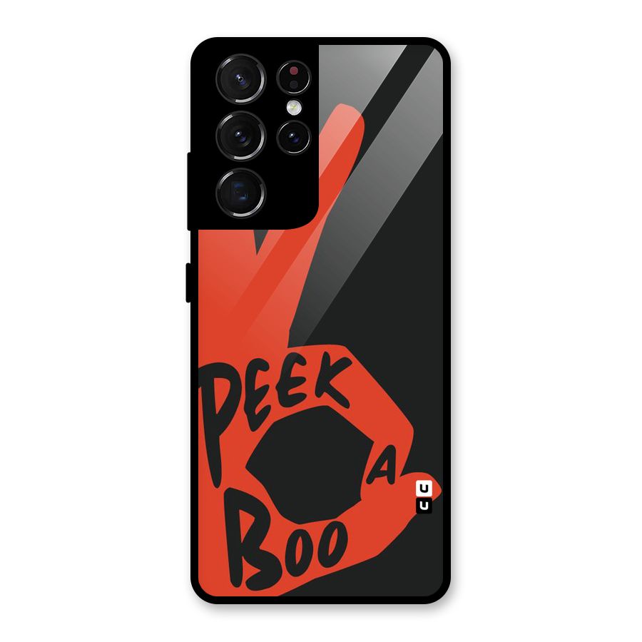 Peek-a-boo Glass Back Case for Galaxy S21 Ultra 5G