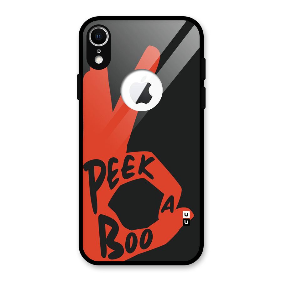 Peek-a-boo Glass Back Case for iPhone XR Logo Cut