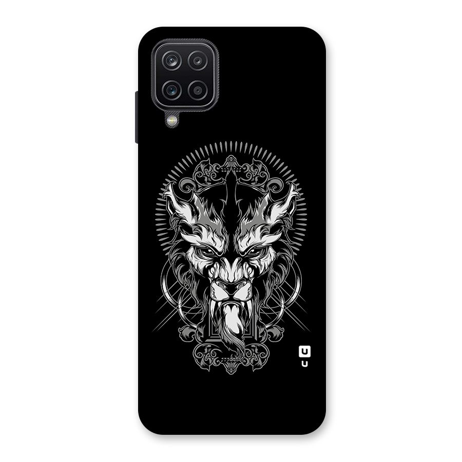 Pencil Art Lion Illustration Back Case for Galaxy A12