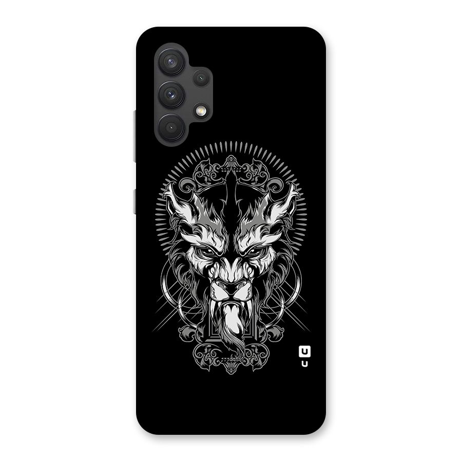 Pencil Art Lion Illustration Back Case for Galaxy A32