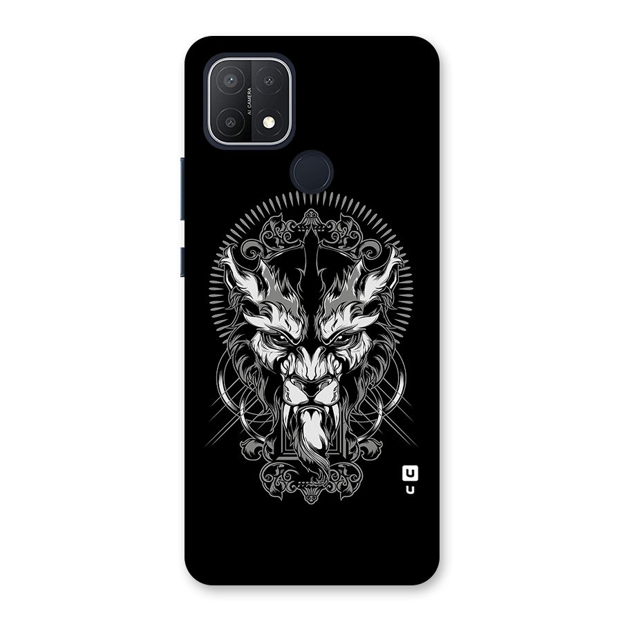 Pencil Art Lion Illustration Back Case for Oppo A15